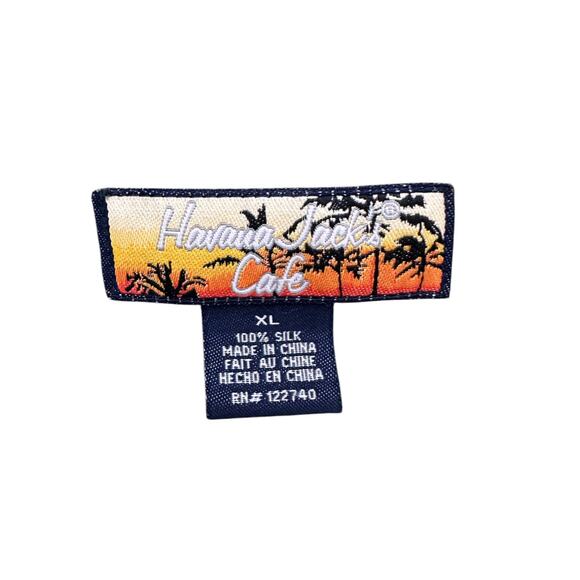 Havana Jack's Cafe Green Short Sleeve 100% Silk Short Sleeve Button-Up Shirt XL - Picture 5 of 6